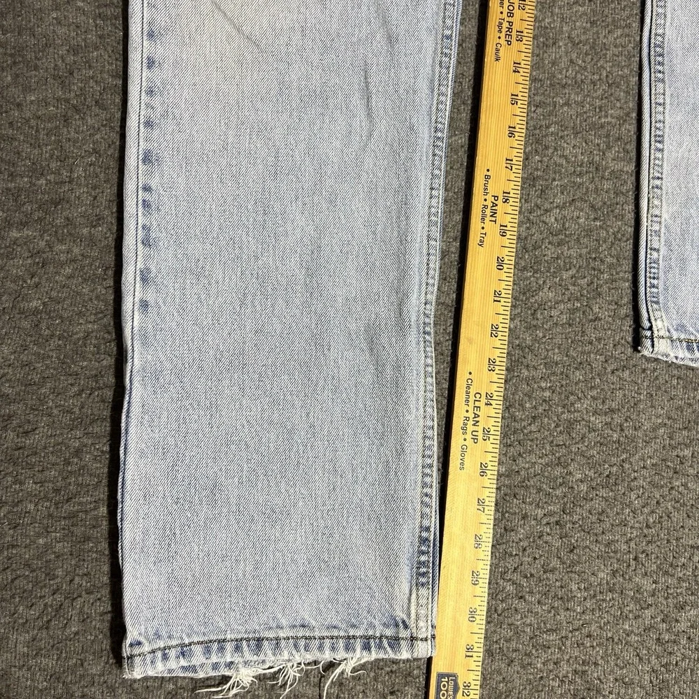 Levi's 505 Jeans Men 34x31 Blue Regular Fit Distressed Light Wash Denim Pants